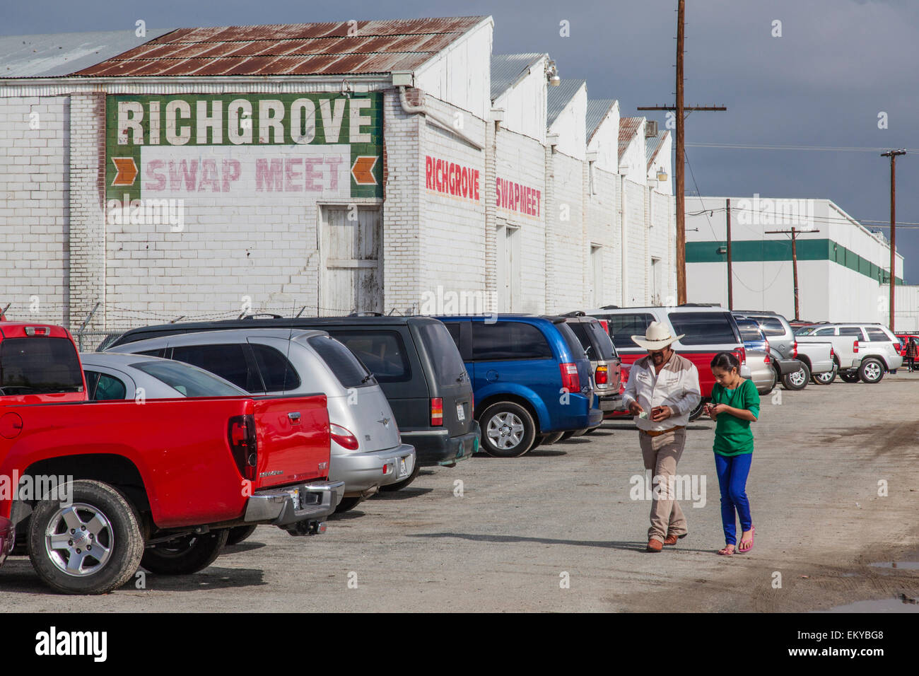 Sunday Swap Meet, Richgrove, Tulare County, California, USA Stock Photo