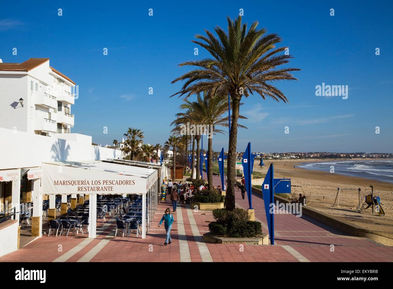 Chiclana De La Frontera, Andalusia, Spain; The Promenade Along The Water  Stock Photo - Alamy