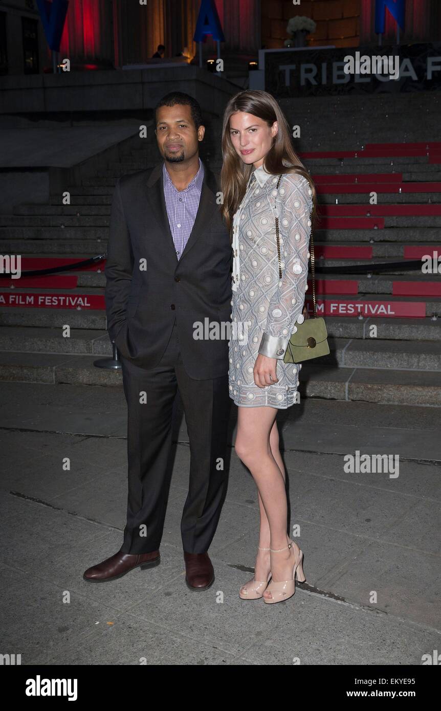 New York, NY, USA. 14th Apr, 2015. Damani Baker, Cameron Russell at
