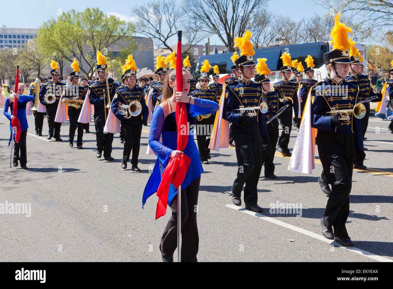 High School marching band at National Cherry Blossom Festival