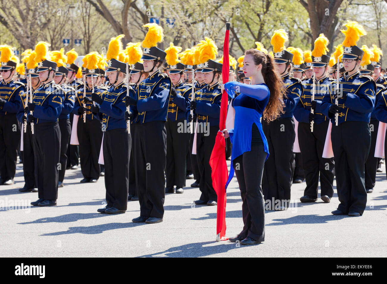 School marching band flag hi-res stock photography and images - Alamy