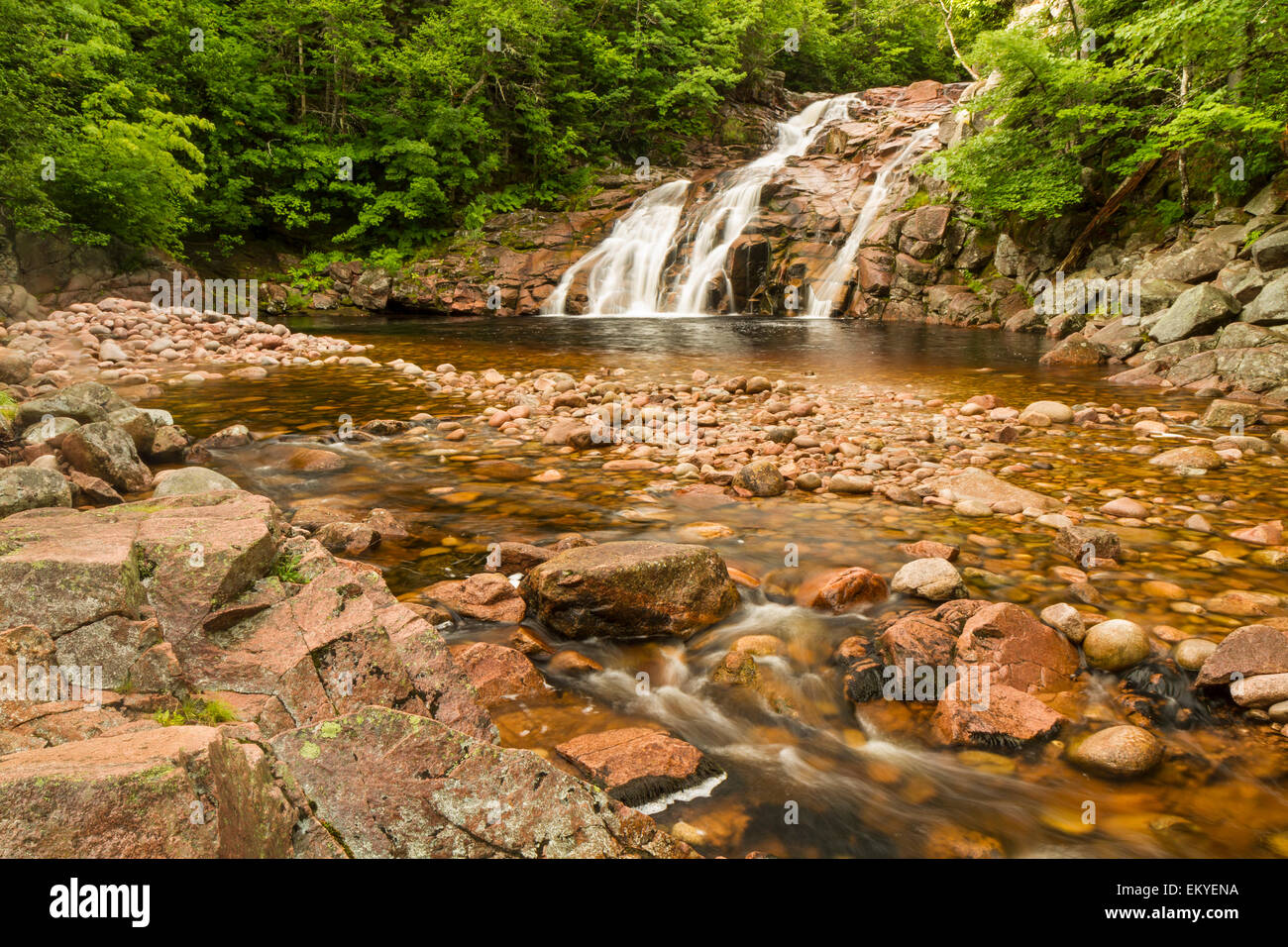 Mary Ann Falls and swimming hole in Cape Breton Highlands National Park, Nova Scotia Stock Photo