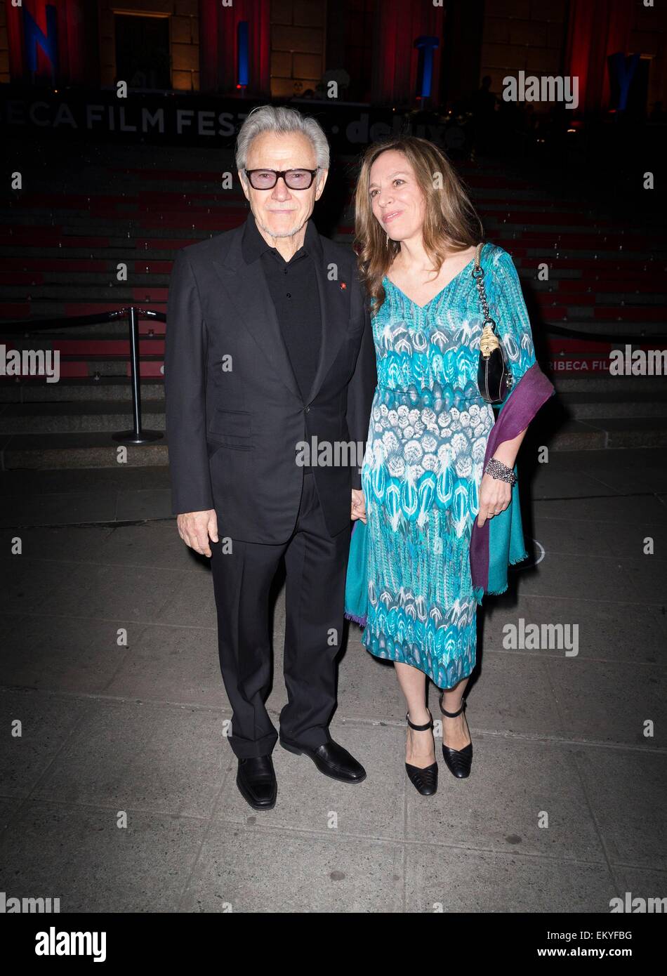 New York, NY, USA. 14th Apr, 2015. Harvey Keitel, Daphna Kastner at