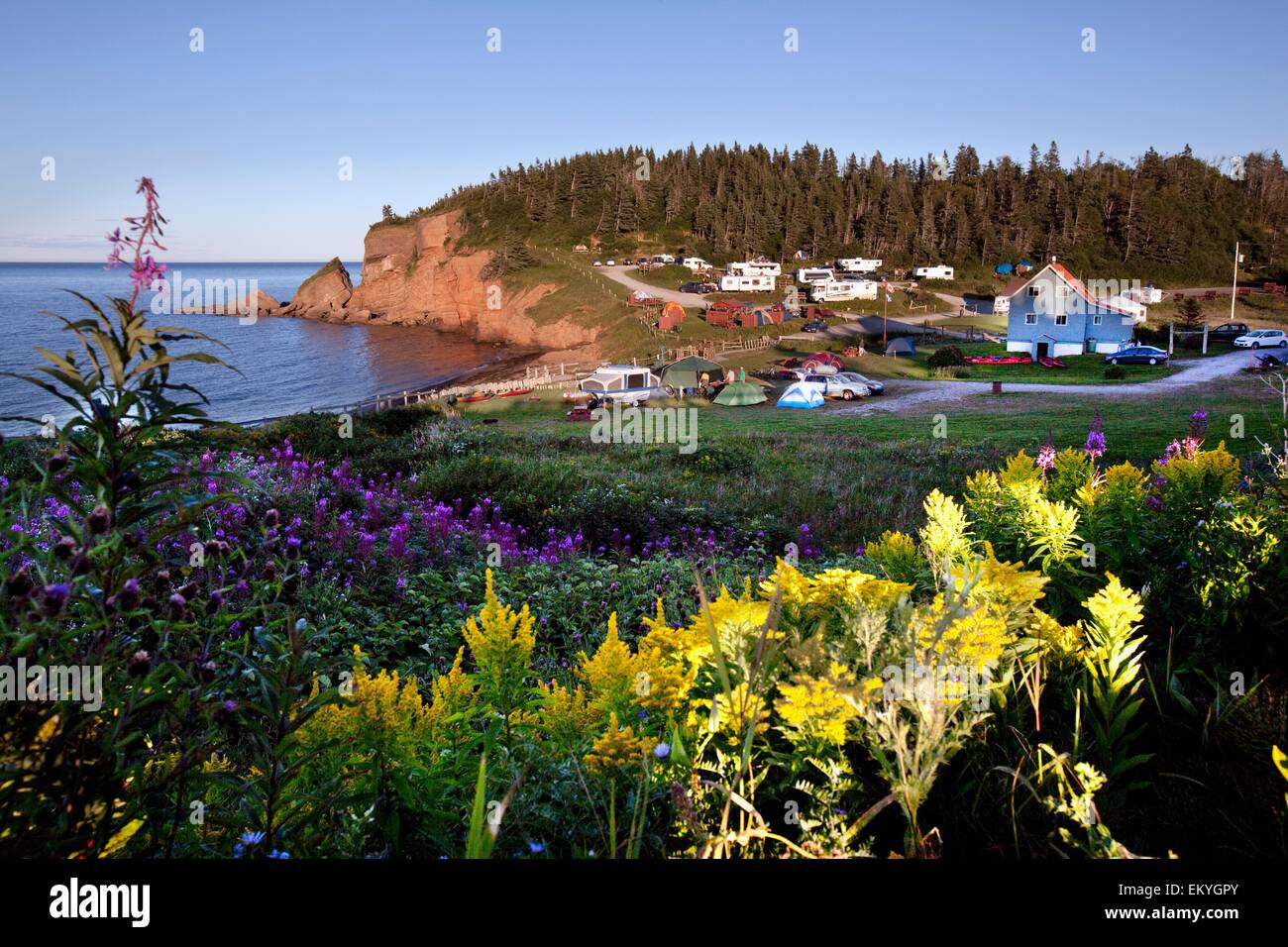 Rv Campground Surrounded By The Gaspe Peninsula At St.