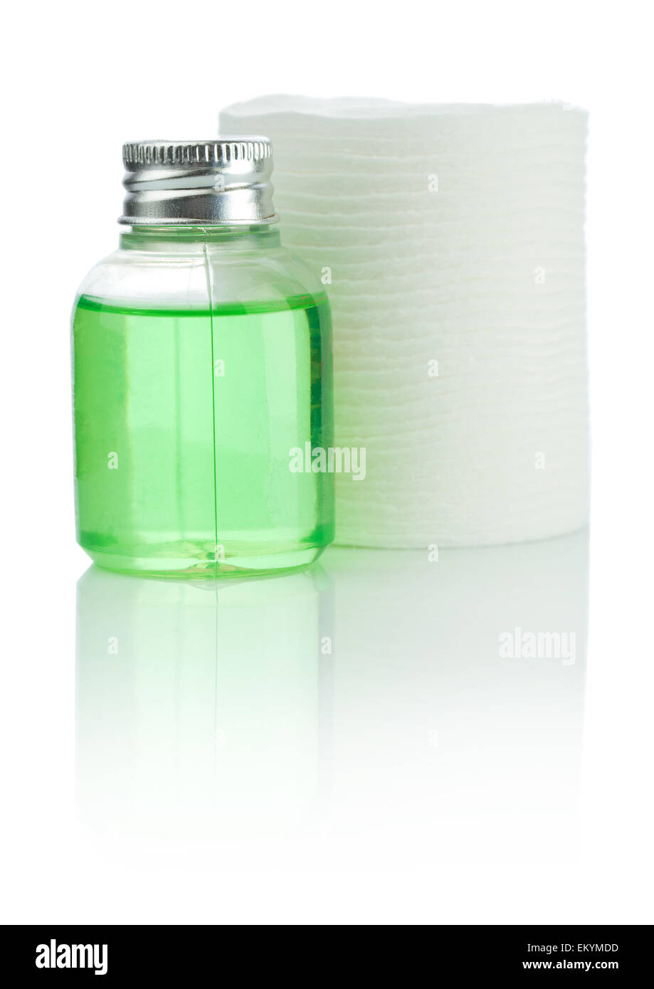 small bottle and cotton pads Stock Photo Alamy