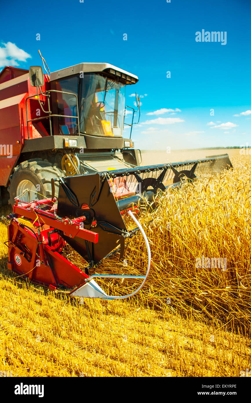 combine harvester close up Stock Photo