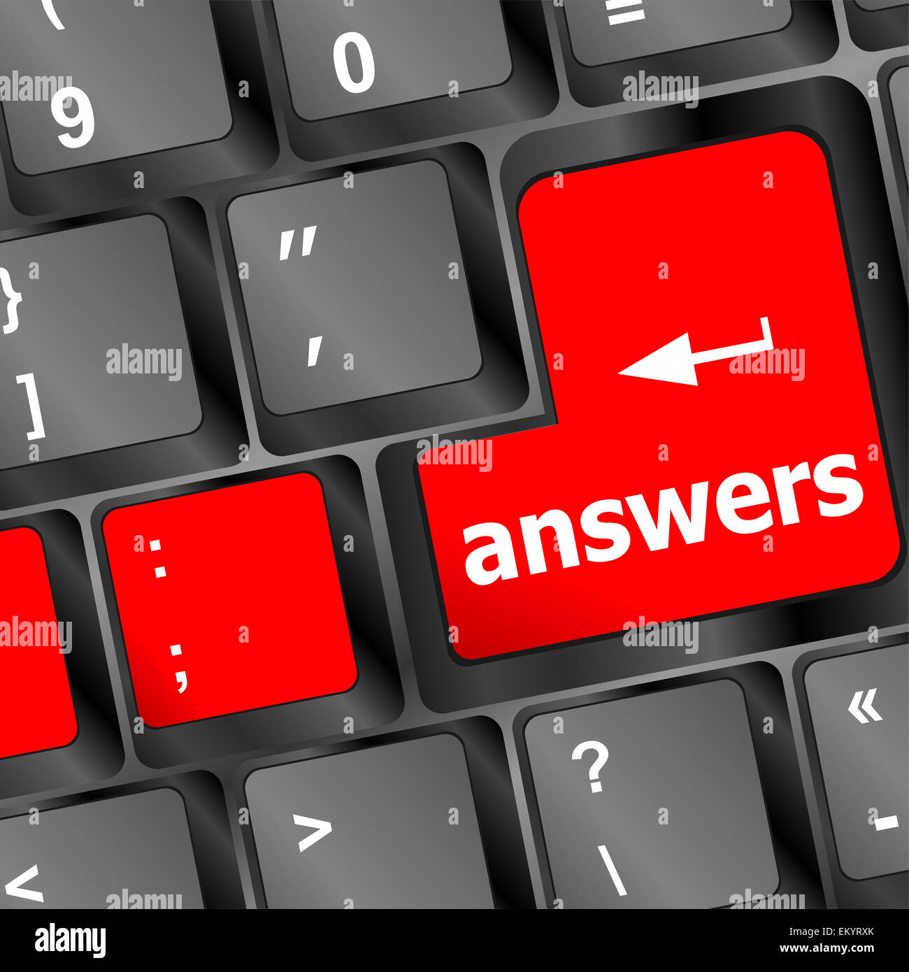 answers concept on the modern keyboard Stock Photo - Alamy