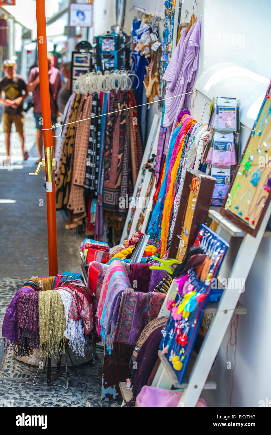 Traditional Greek shop at Santorini, Greece Stock Photo Alamy