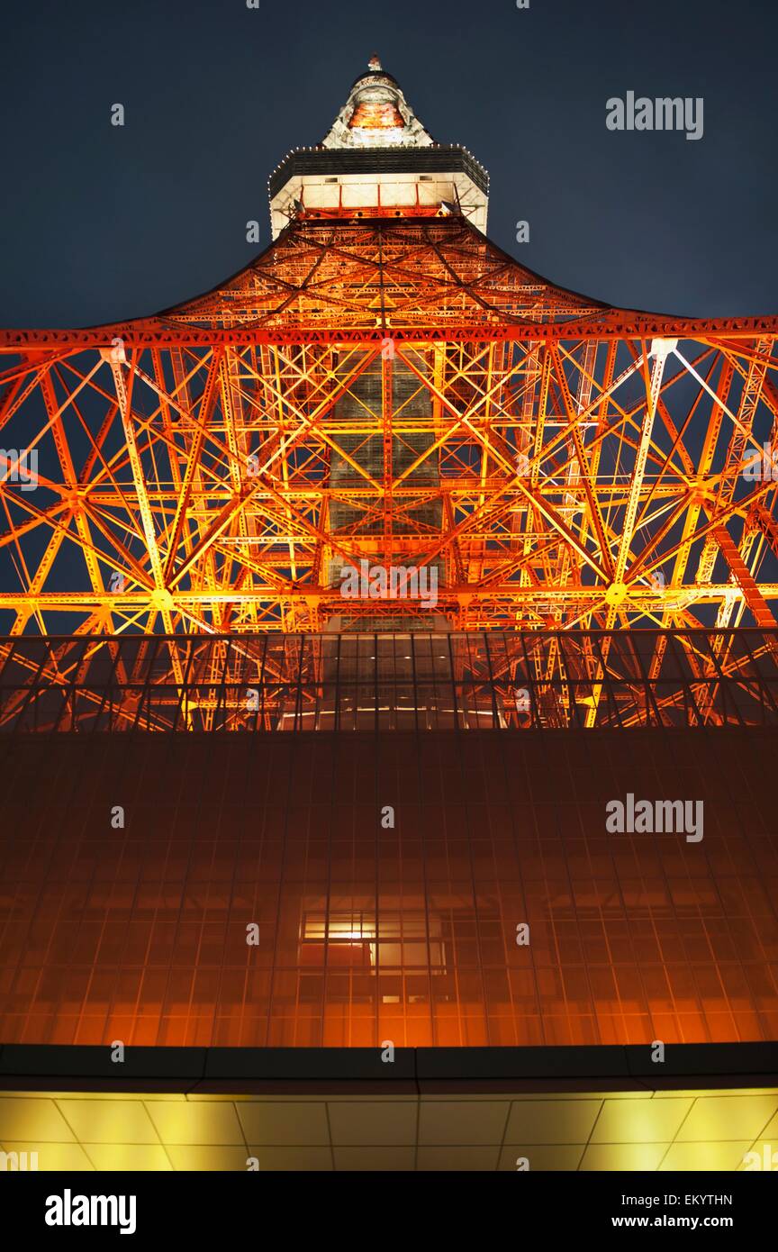 Tokyo Tower Illuminated At Night; Tokyo, Japan Stock Photo - Alamy