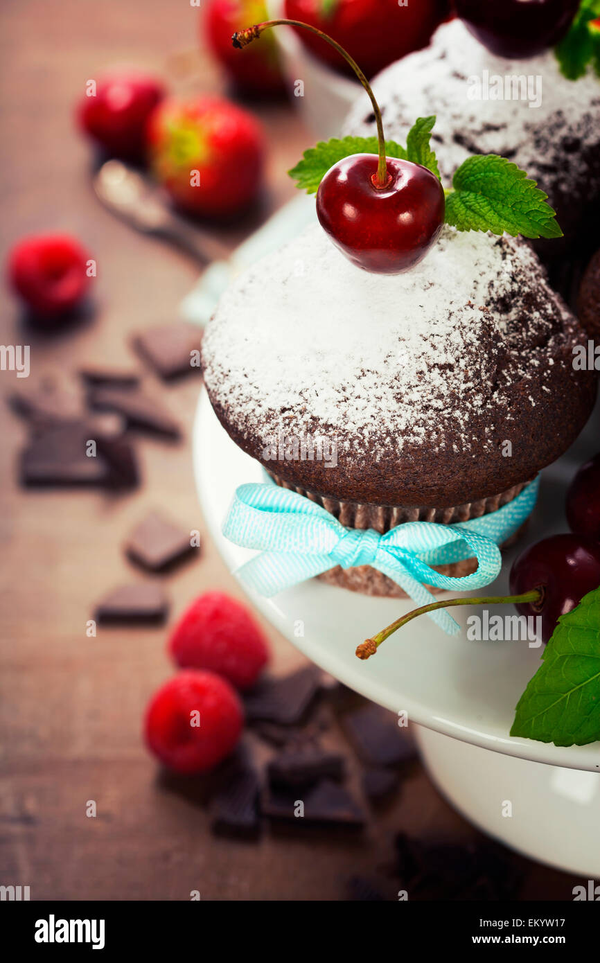 fresh chocolate muffins Stock Photo - Alamy