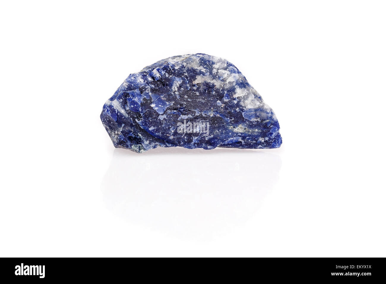 Royal Blue Black White Sodalite Gem Stone Rough Isolated On