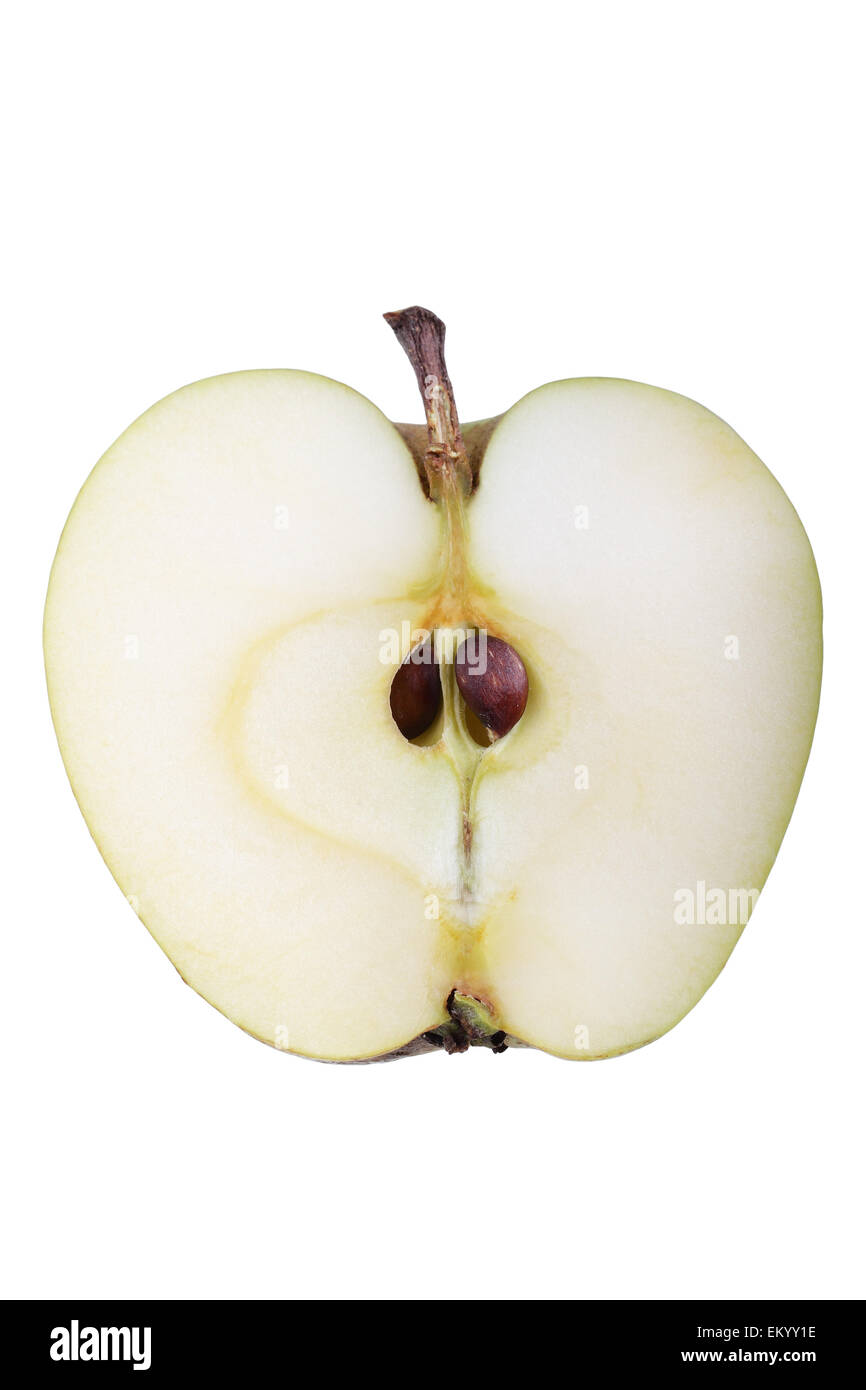 Apple variety Yellow Saxon Reinette, cut Stock Photo