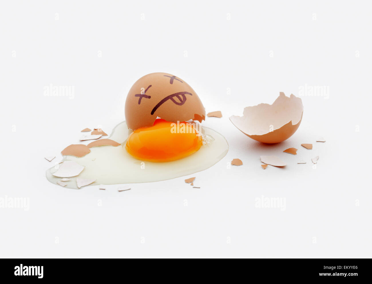 Cracked egg Stock Photo