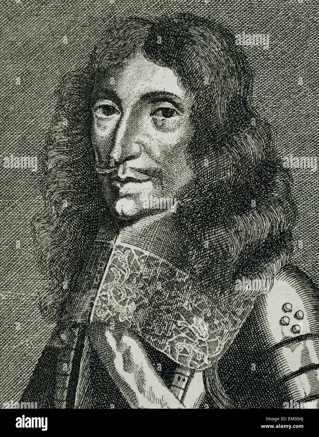Charles I Louis, Elector Palatine (1617-1680). Second son of German King Frederick V of the Palatine. Engraving, 1663. Portrait. Stock Photo