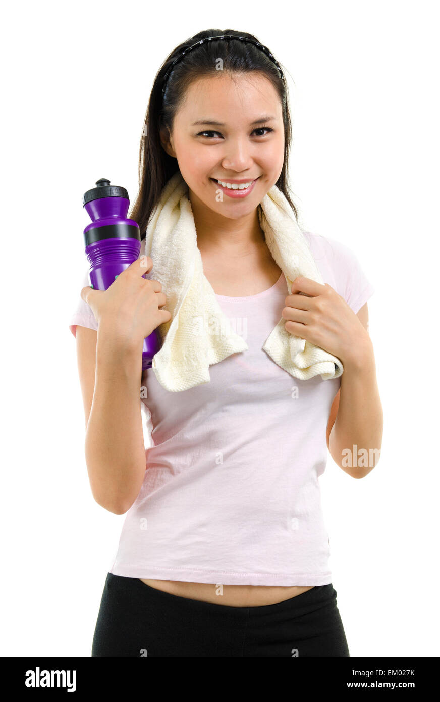 Drinking water at workout Stock Photo Alamy