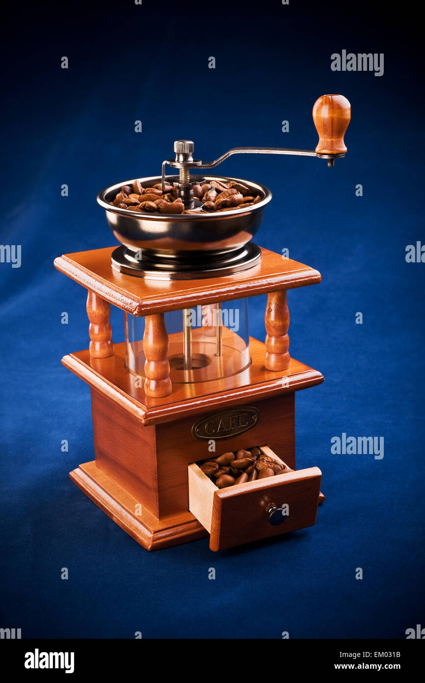 coffee mill with coffee beans Stock Photo Alamy