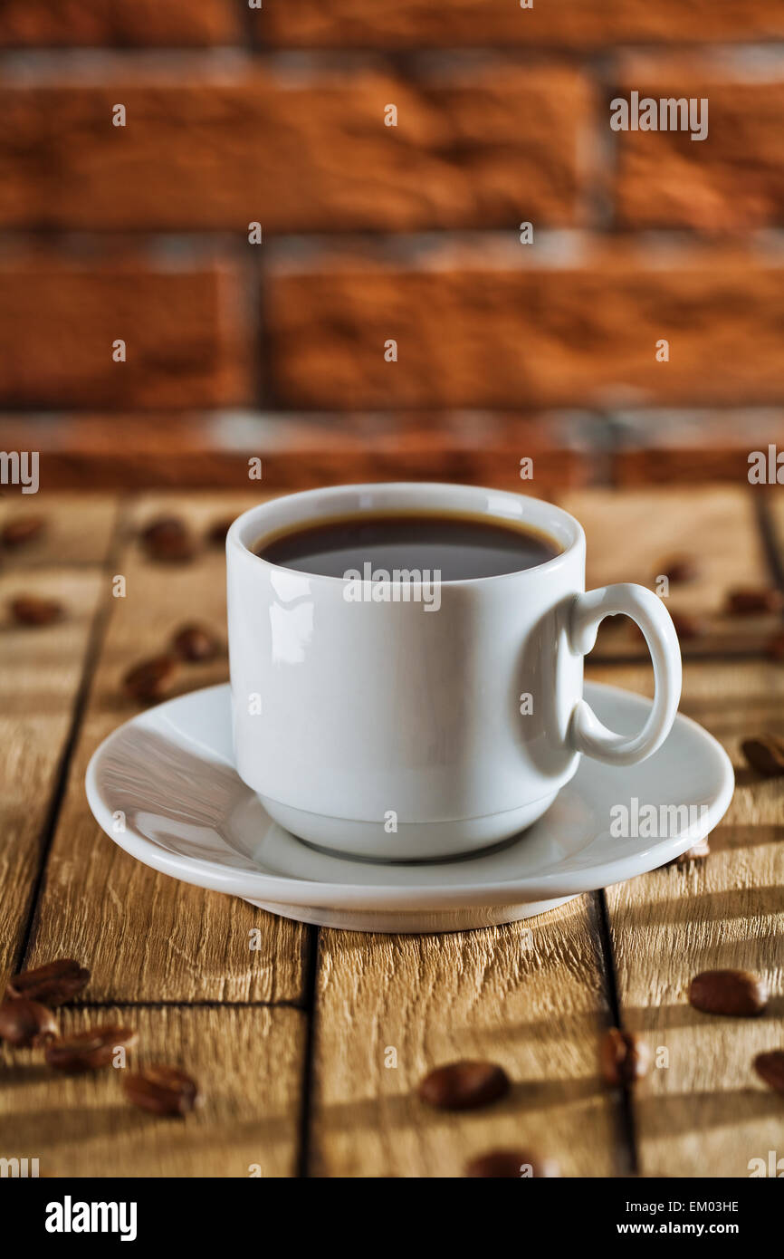 single cup with coffee Stock Photo - Alamy