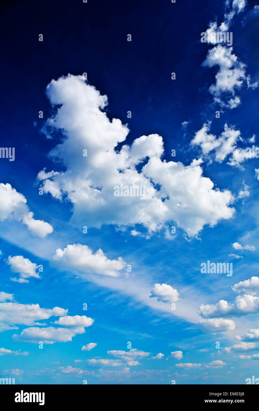 beautiful blue sky with cumulus clouds Stock Photo - Alamy