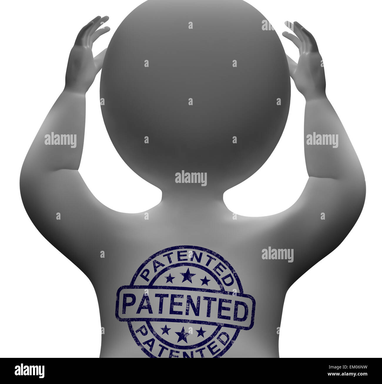Patented Stamp On Man Shows Registered Patent Stock Photo