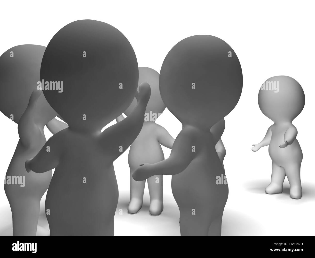 Excluded From Group 3d Character Showing Bullying Stock Photo