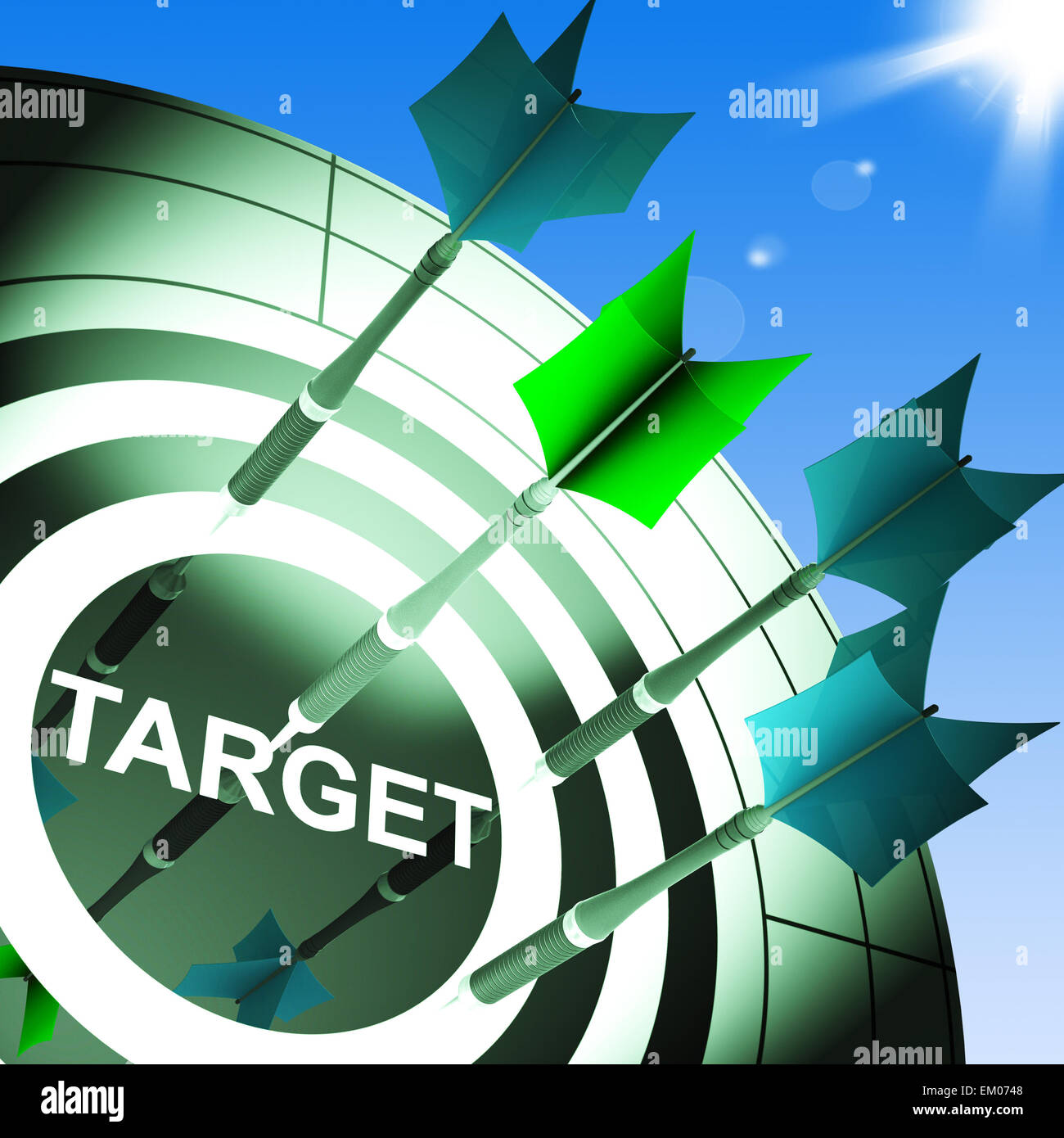 Target On Dartboard Showing Successful Shooting Stock Photo