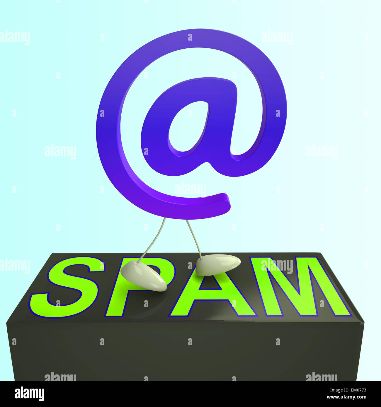 At Sign Spam Shows Malicious Electronic Junk Mail Stock Photo Alamy