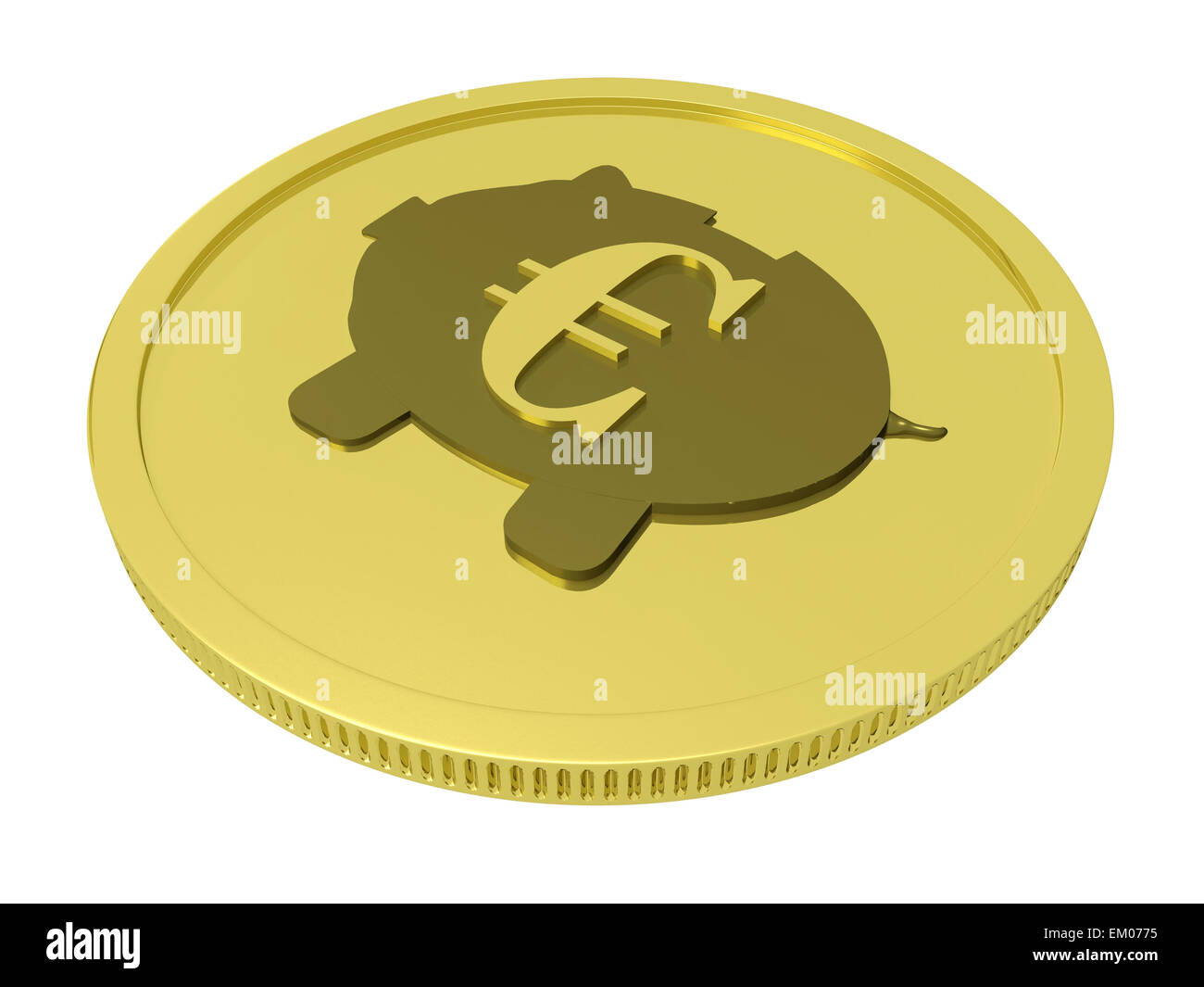 Euro Piggy Coin Showing European Currency Stock Photo