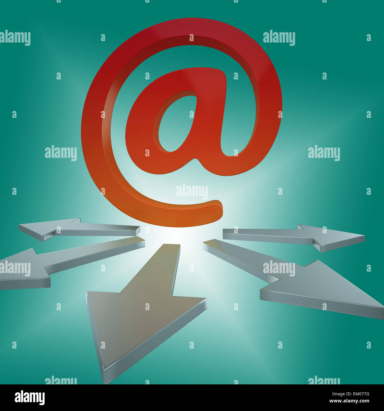 Email Arrows Shows Online Letters To Customers Stock Photo Alamy