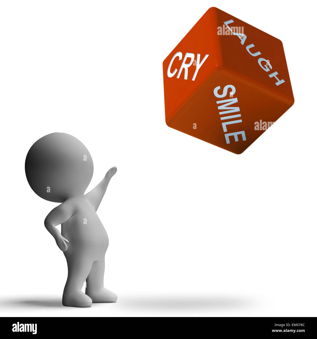 Laugh Cry Smile Dice Shows Emotions Stock Photo