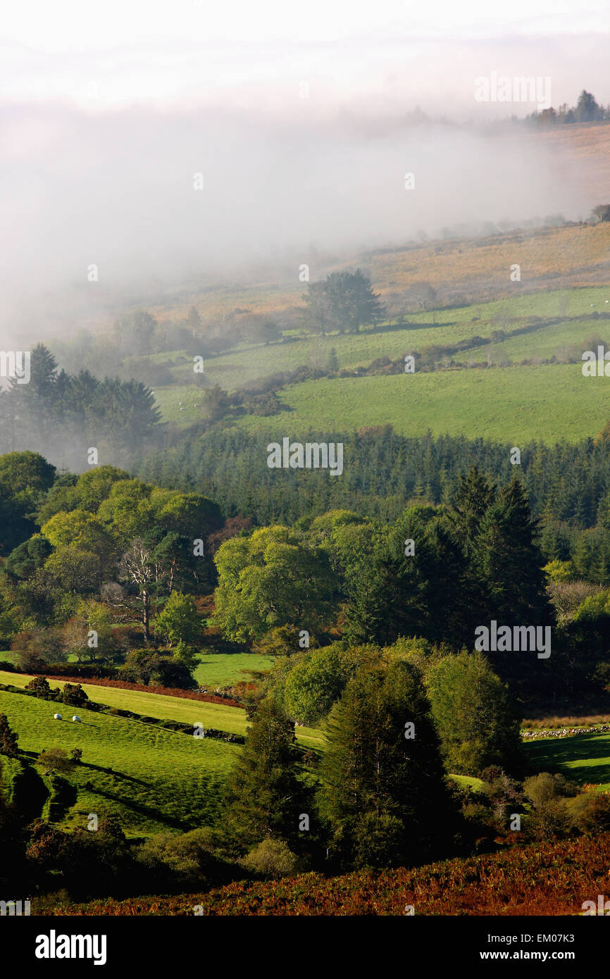 Fog Rolling Into Nire Valley; Clonmel, County Tipperary, Ireland Stock Photo