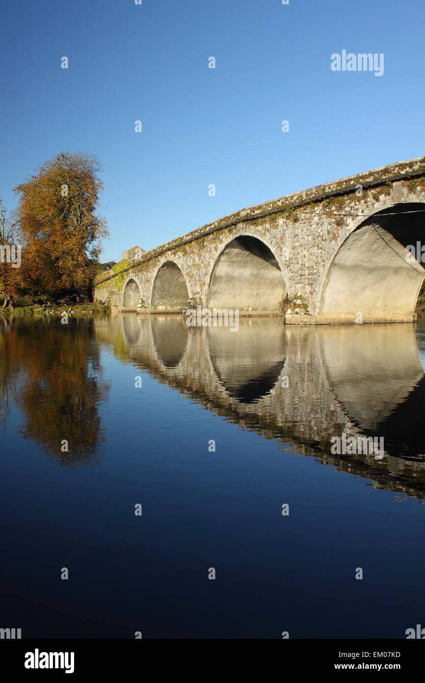 Bridge Over River Nore; Bennettsbridge, County Kilkenny, Ireland Stock Photo
