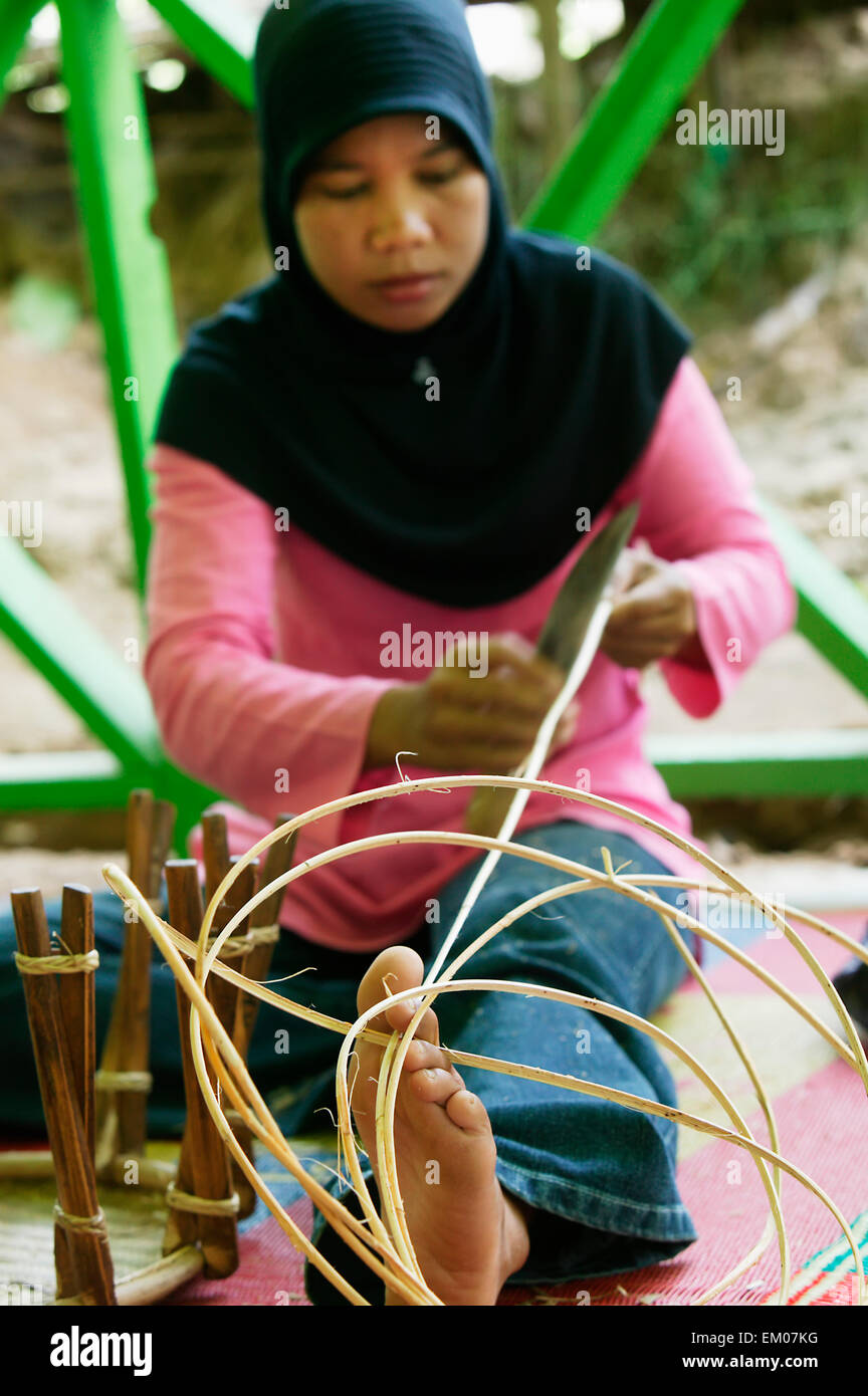 Indonesia,Banda Aceh,Basket Weaving Stock Photo