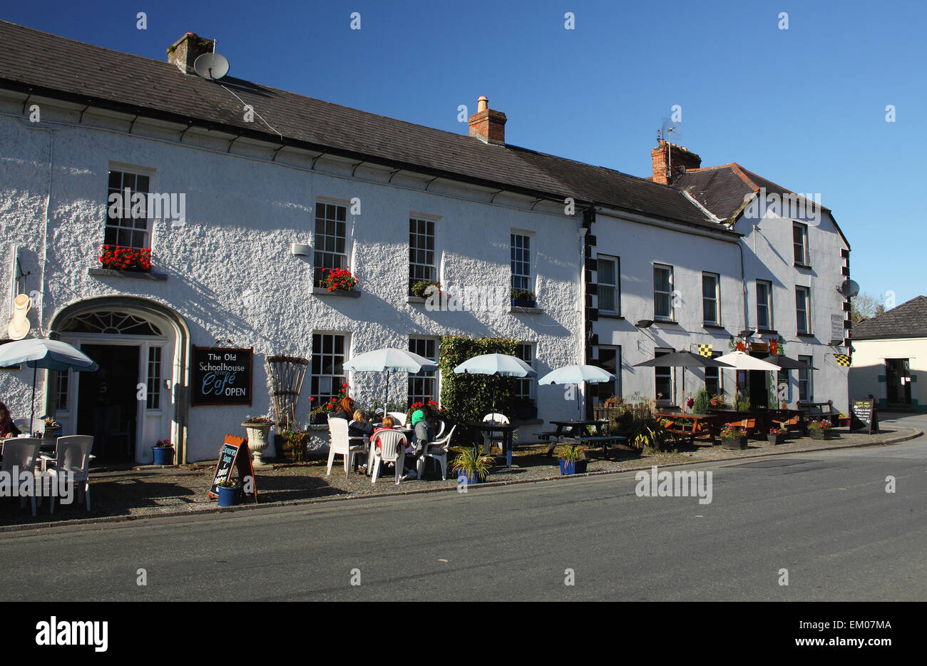 Outdoor Village Cafe; Inistioge, County Kilkenny, Ireland Stock Photo