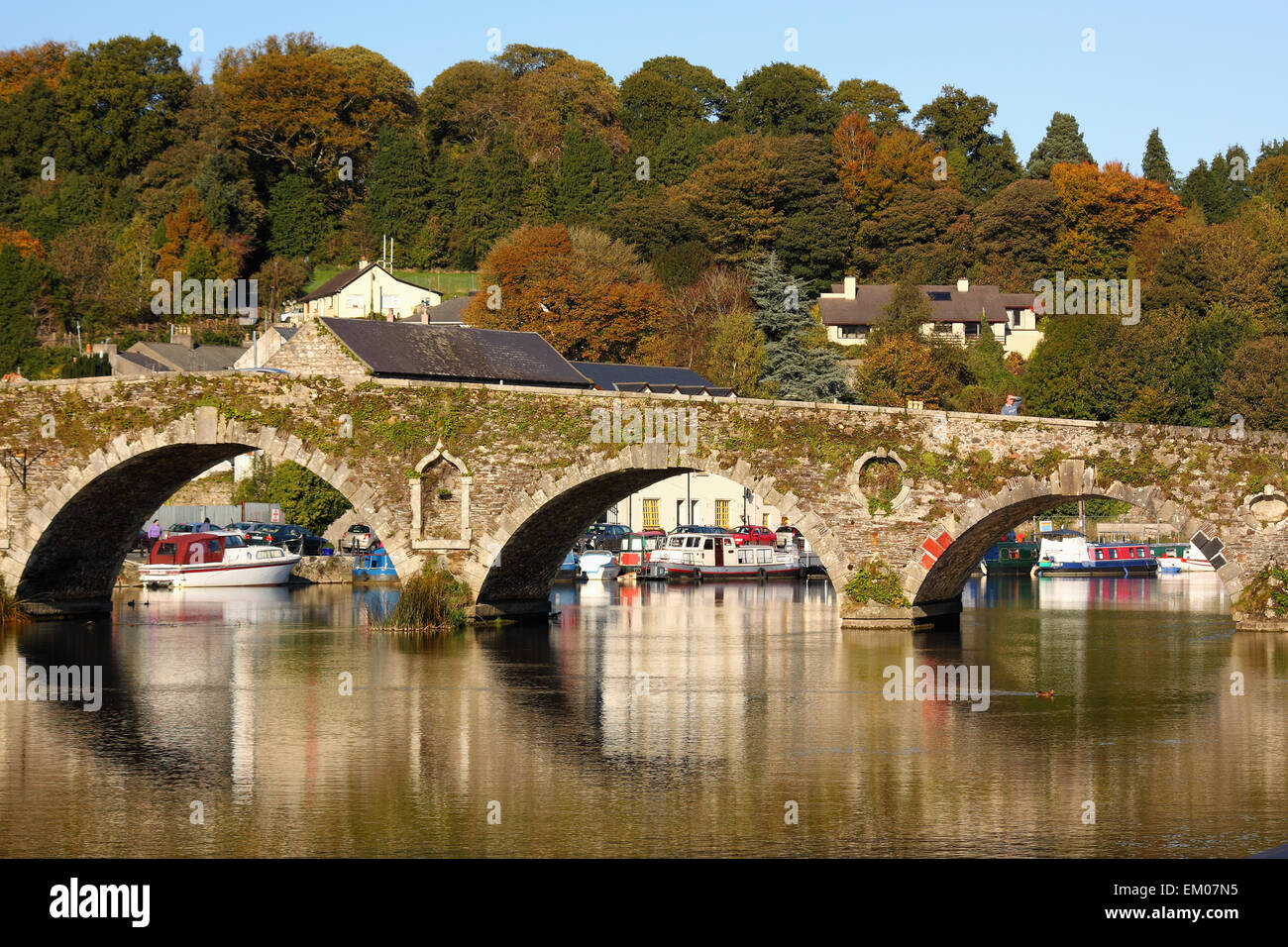 Stone Bridge Over River Barrow; Graiguenamanagh, County Kilkenny, Ireland Stock Photo