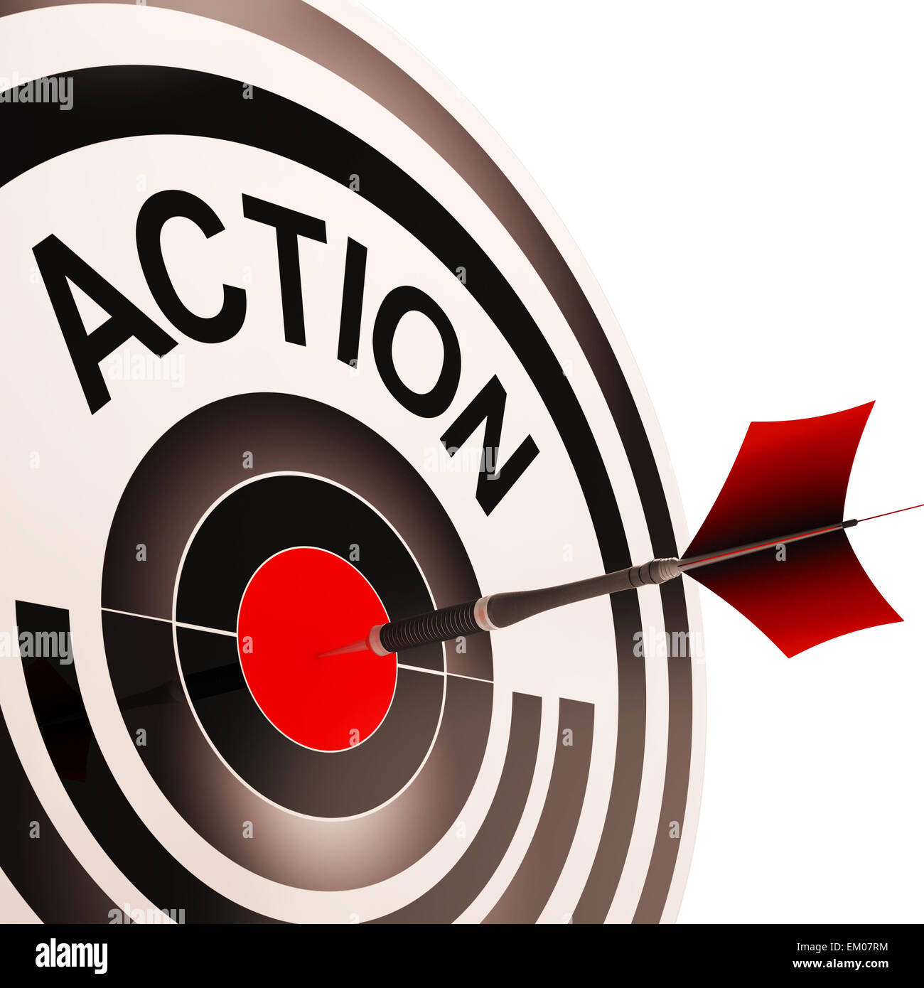 Action Means Acting Or Proactive Stock Photo