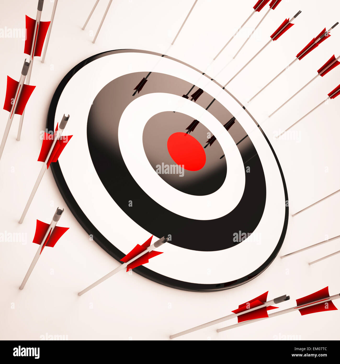 Off Target Shows Aiming Mistake Stock Photo