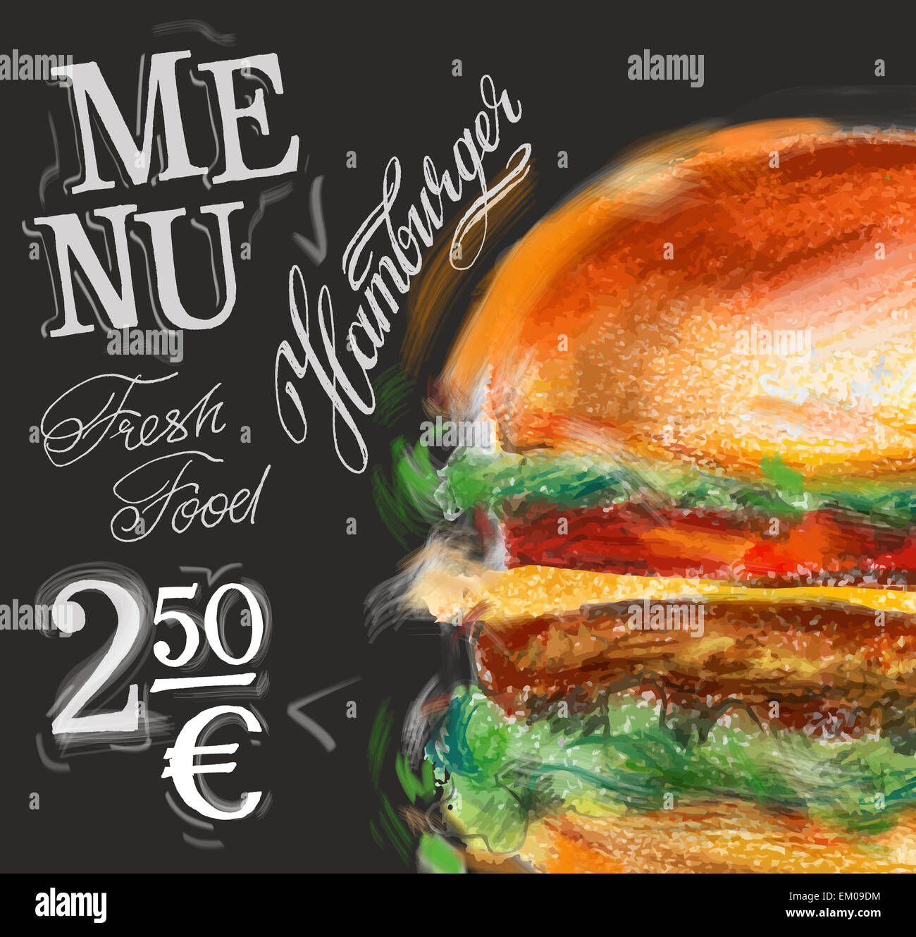 hamburger, burger vector logo design template. fast food or menu board icon. Stock Photo