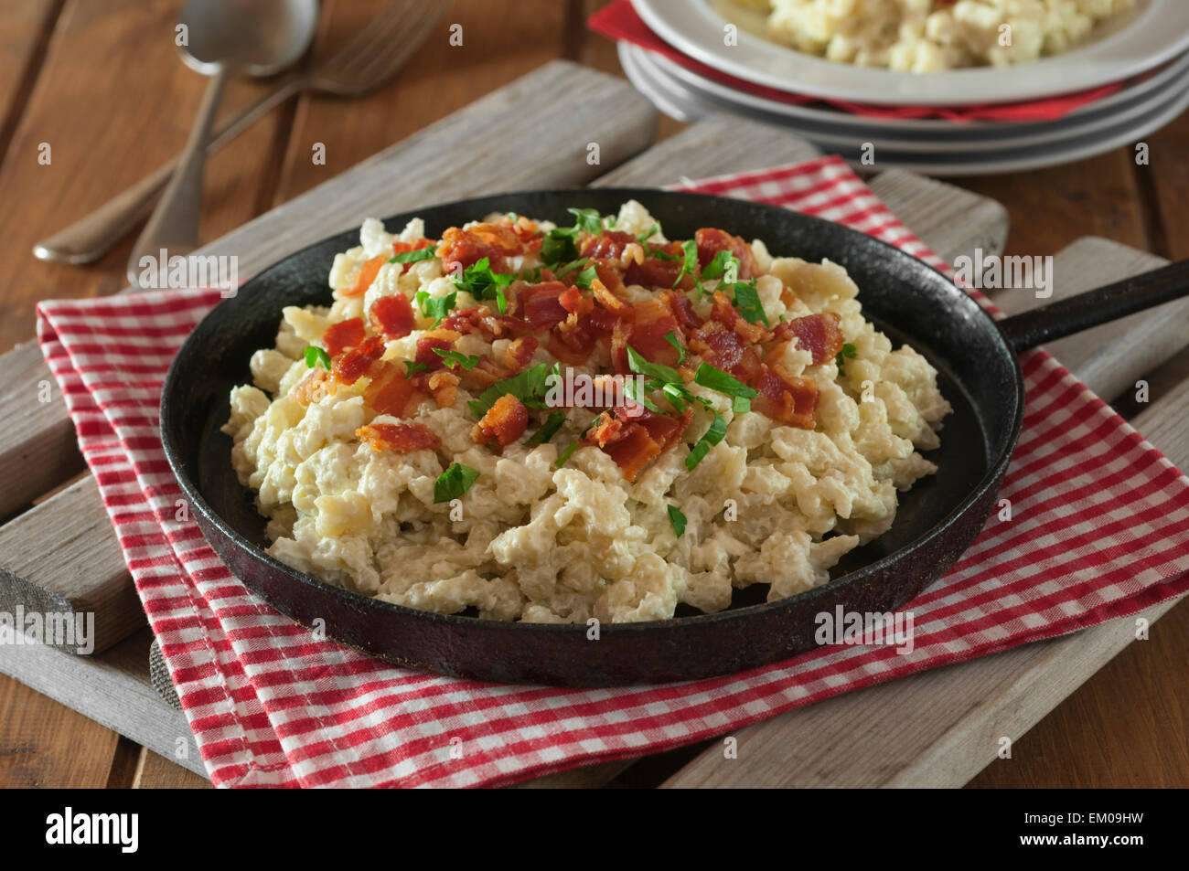 Halušky. Potato dumplings. Czech Slovak Food Stock Photo - Alamy