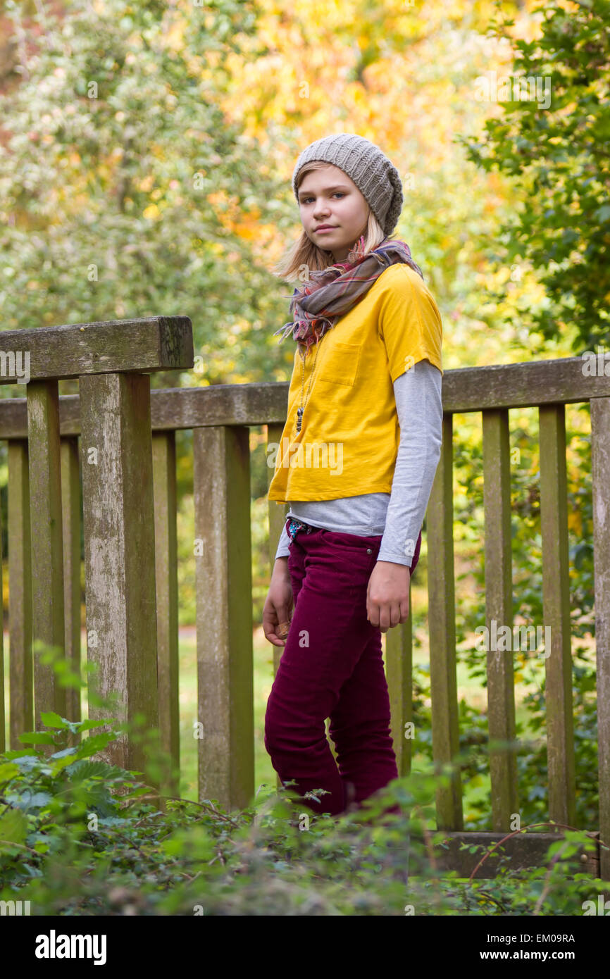 young girl in the autumn park Stock Photo - Alamy