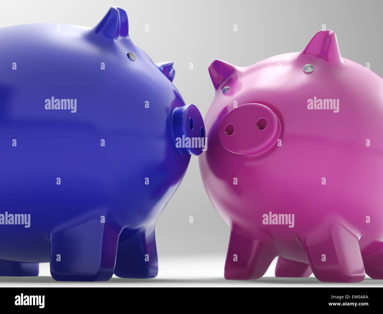 Pair Of Pigs Shows Exchange And Wealth Stock Photo