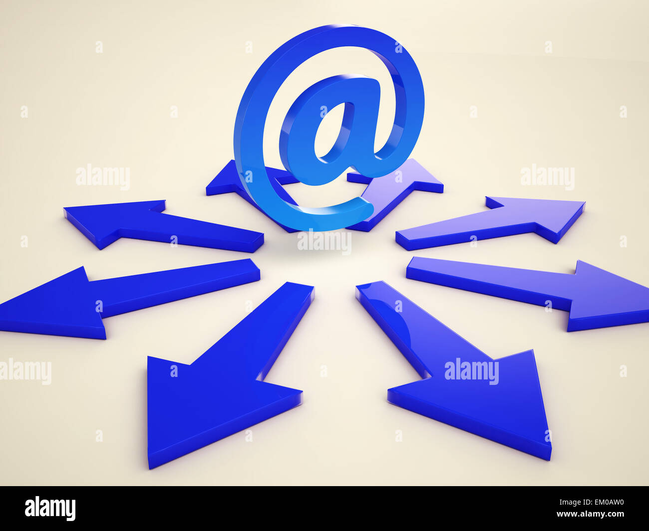 Email Arrows Shows Post Correspondence Through Web Stock Photo