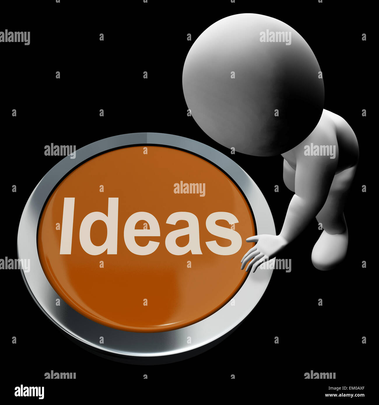 Ideas Button Means Improvement Concept Or Creativity Stock Photo