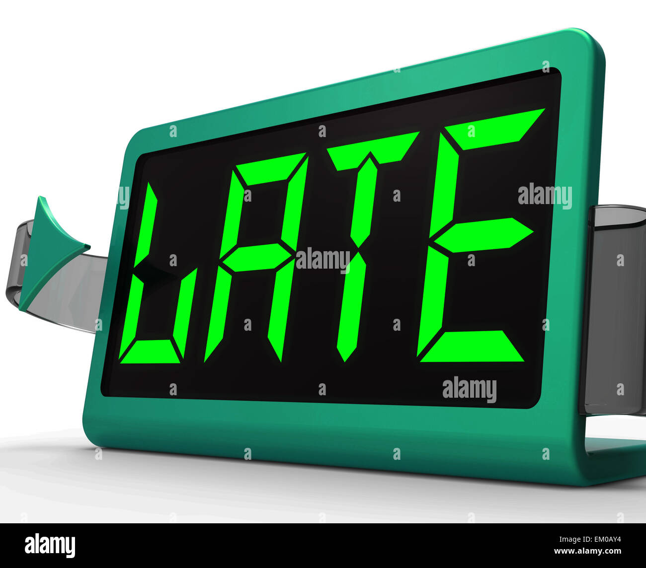 Late Message On Clock Showing Tardiness And Lateness Stock Photo