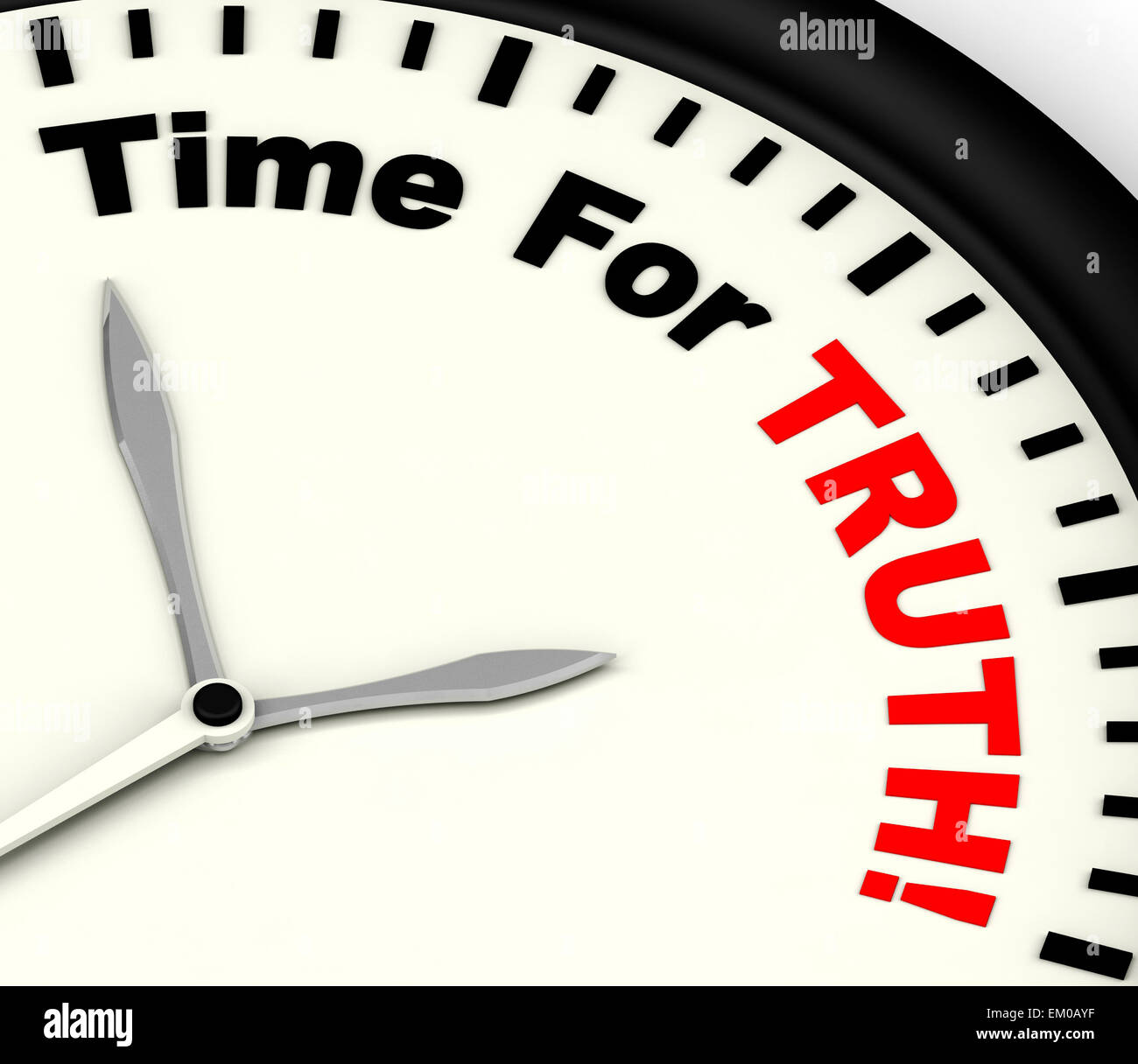 Time For Truth Message Showing Honest And True Stock Photo