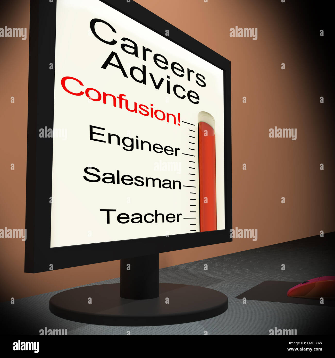 Careers Advice On Monitor Showing Guidance Stock Photo