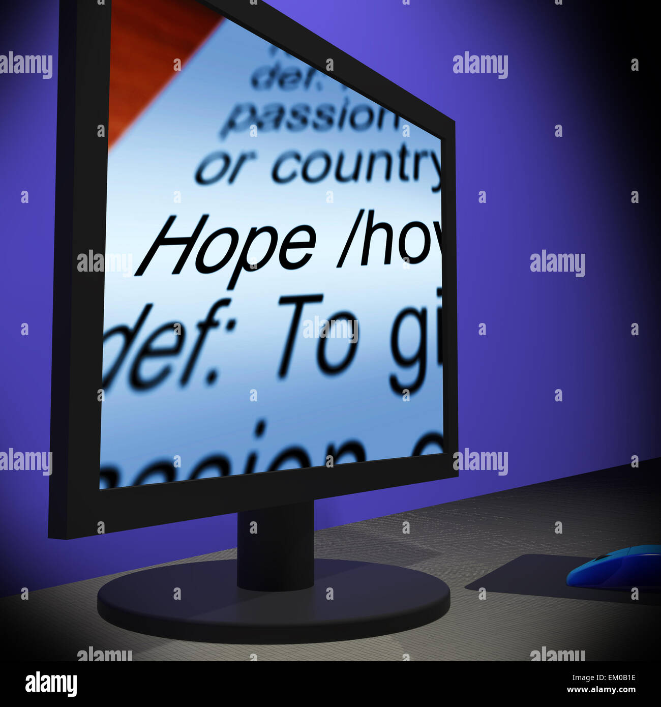 Hope On Monitor Showing Wishes Stock Photo