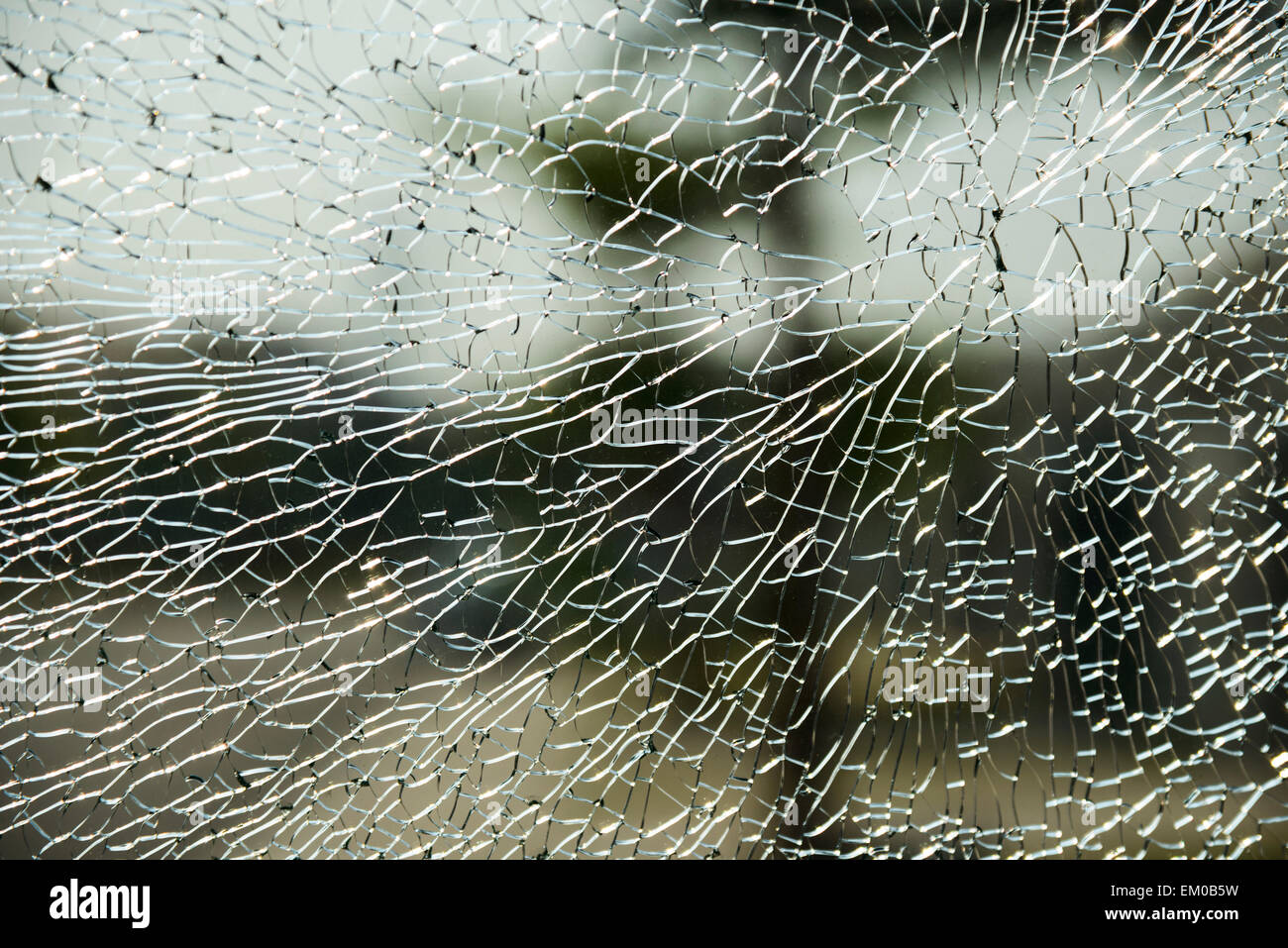 Shot of a cracked car window from inside Stock Photo Alamy