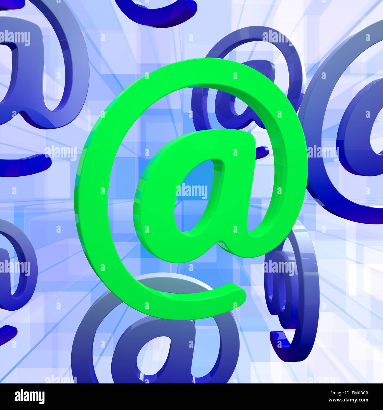 At Sign Means E-mail Symbol For Message Stock Photo