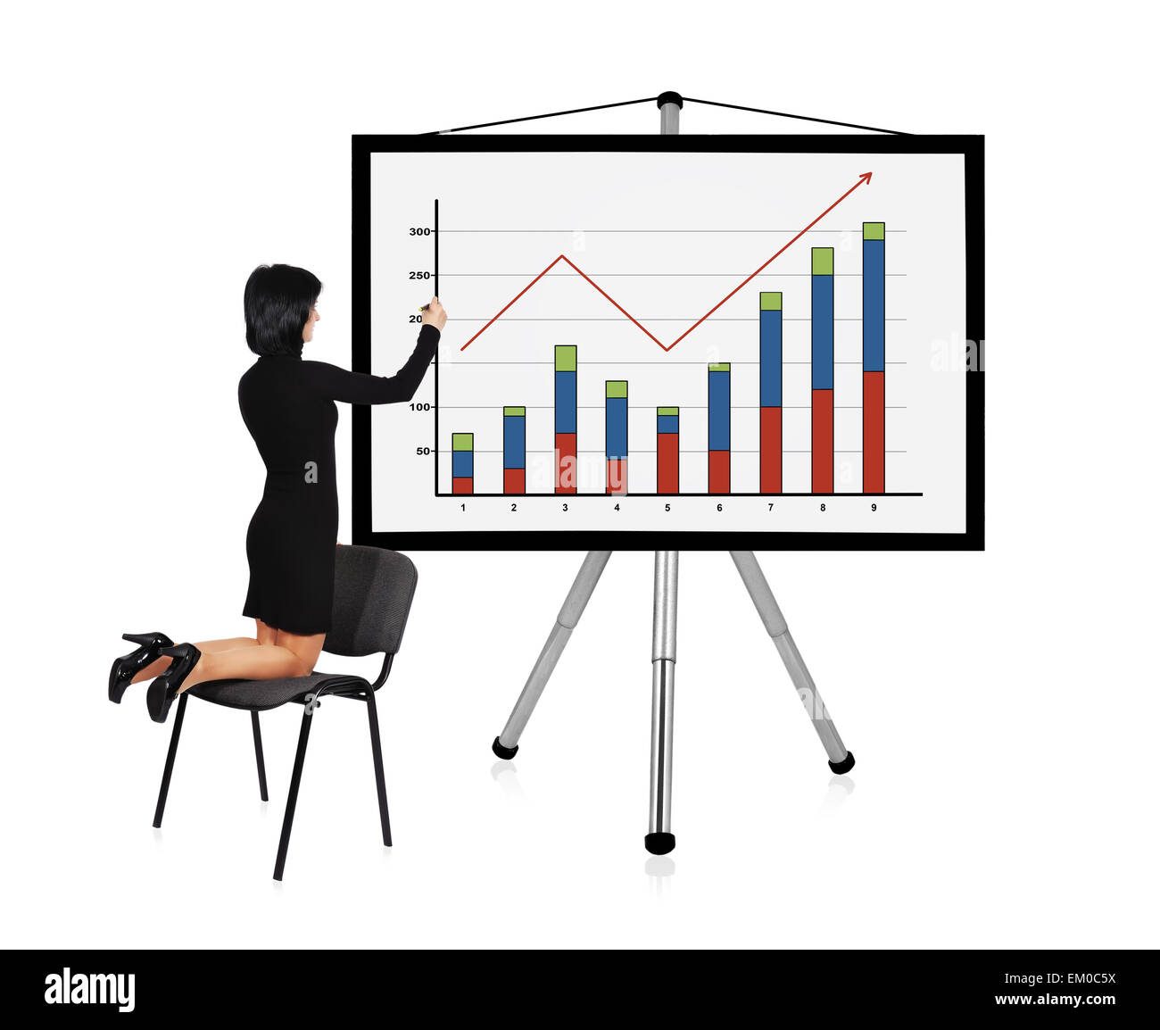 woman drawing graph Stock Photo