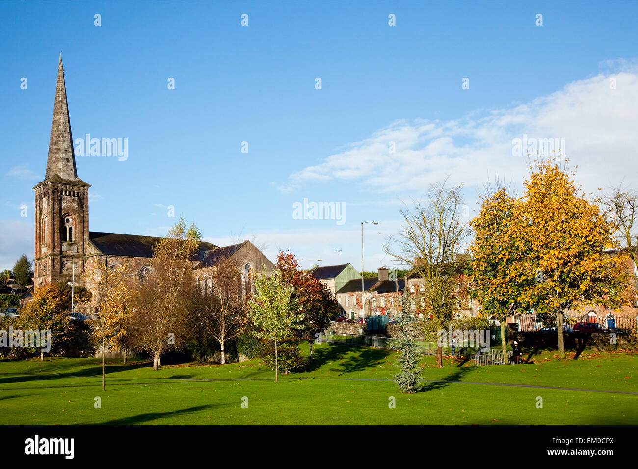 A Church And Houses; Fermoy County Cork Ireland Stock Photo Alamy